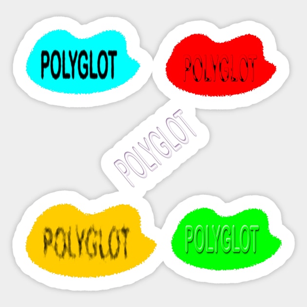 Polyglot, multilingal person gift Sticker by VISUALIZED INSPIRATION